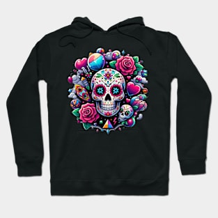 Sugar Skull Art - Floral Immortality Hoodie